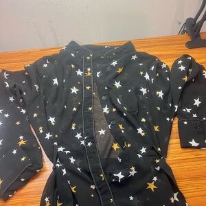 Celestial Black Long Sleeve Dress